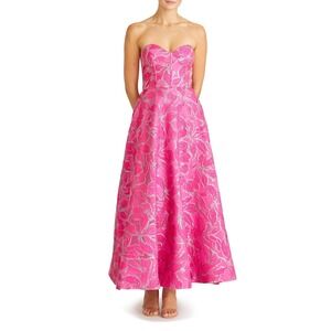 Monique Lhuillier Pink Strapless Dress